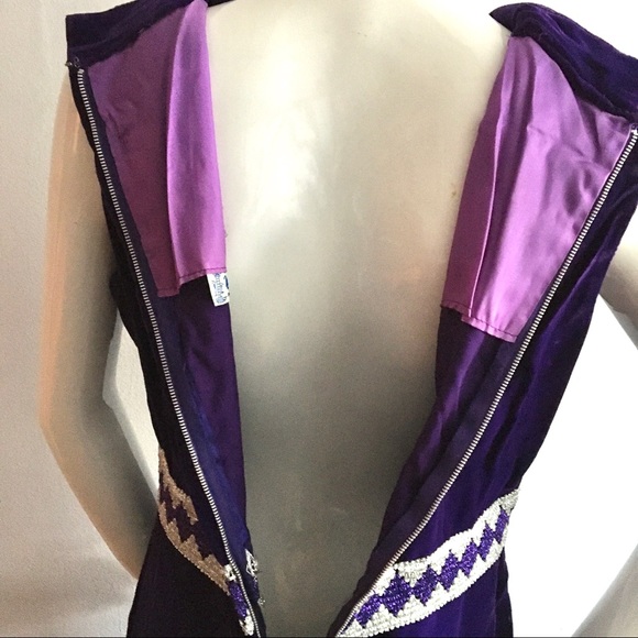 Vintage 1960s Velvet Mod Dress Gogo - Picture 8 of 14